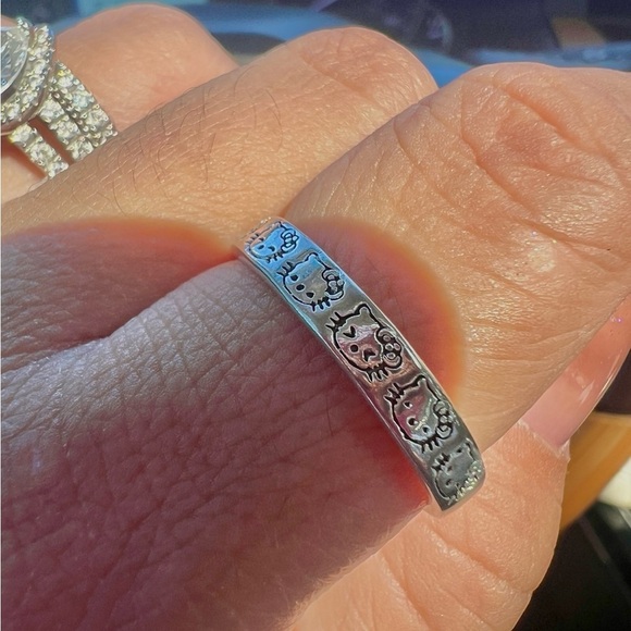 Silver 925 Hello Kitty 🌸 Adjustable ring (1 ring) adorable dainty - Picture 2 of 9